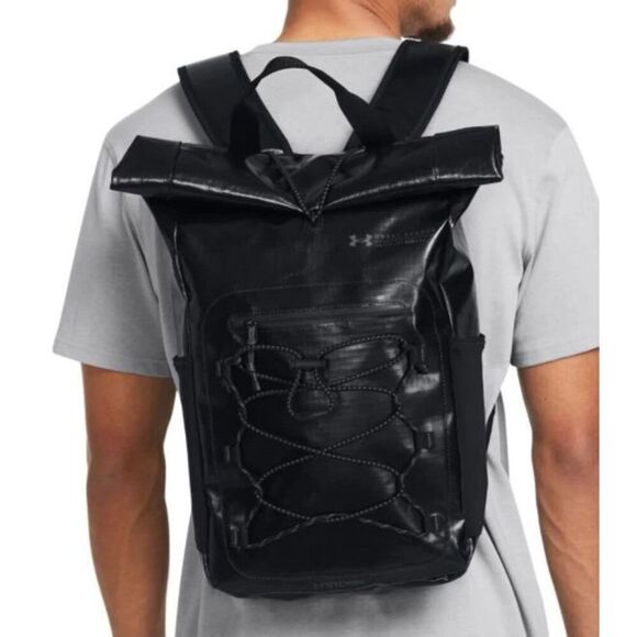 Under Armour 1382311-001 Unisex Black UA Summit Roll Top Backpack - Picture 15 of 16